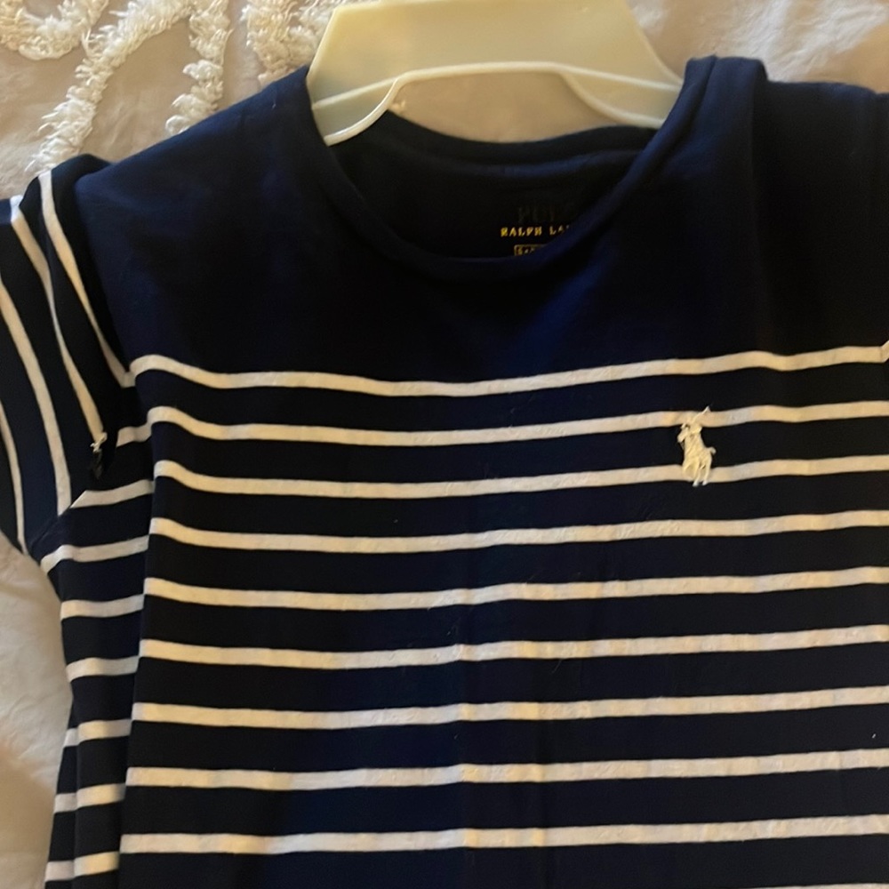POLO RALPG LAUREN BLUE AND WHITE DRESS